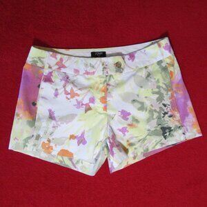 J. Crew Yellow Floral Stretch Shorts 3 inch Inseam